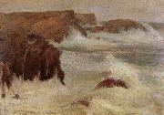 Wladyslaw Podkowinski Rough Sea at Belle-lle Spain oil painting artist